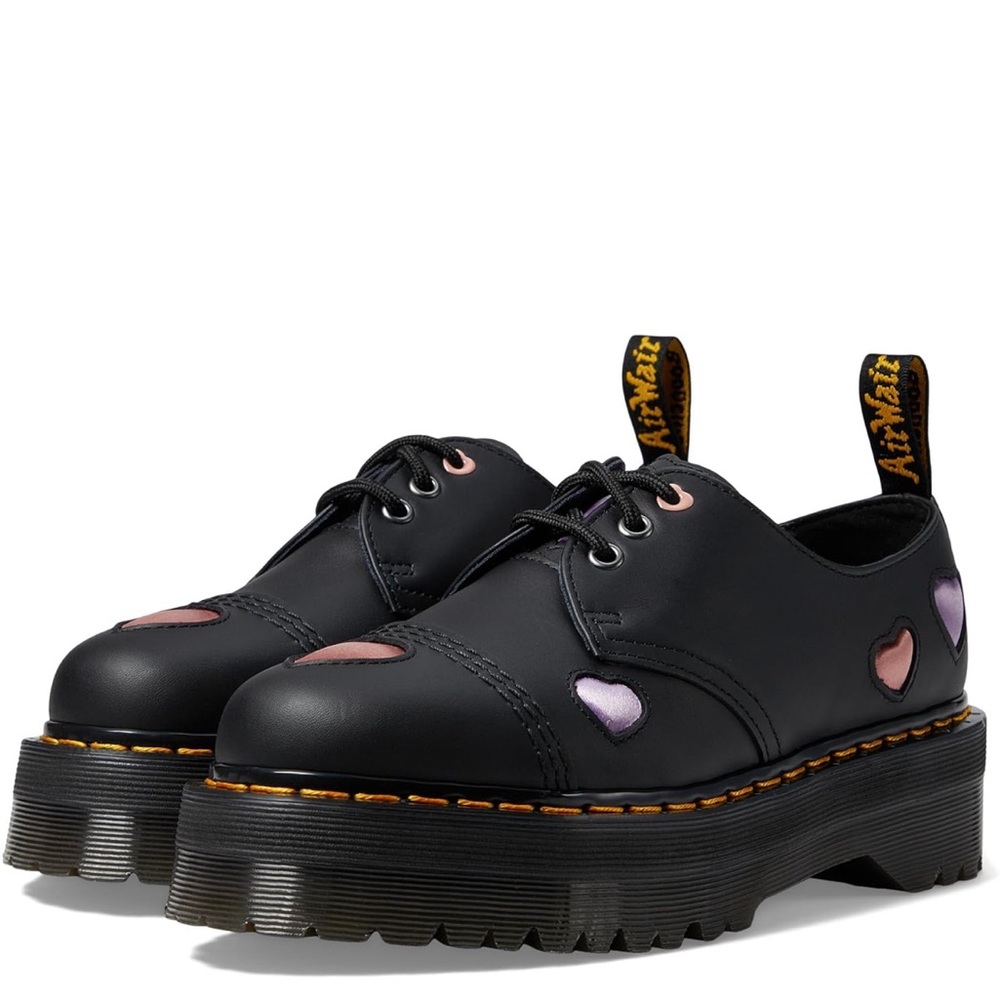 Dr. Martens Women's 1461 Quad Heart Leather Platform Shoe